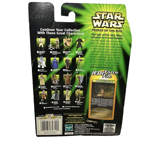 Star Wars Princess Leia Organa General Endor outfit, POTJ Green Card Hasbro 2000 - Picture 3 of 7